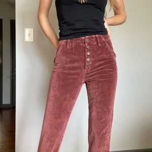American Eagle Outfitters Corduroy Flare Jeans in Burgundy